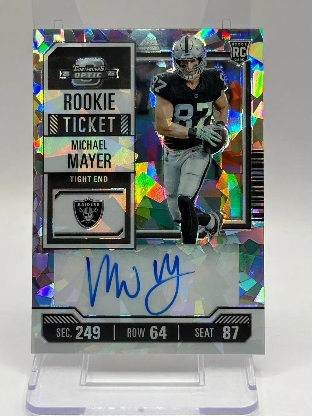 2023 Panini Contenders Michael Mayer Rookie Ticket Cracked Ice Auto 2/22 SP RC